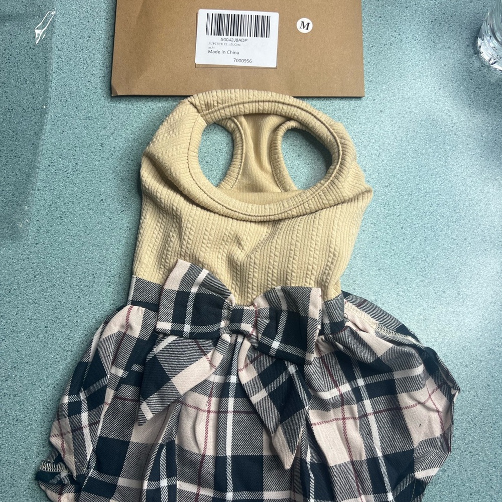 PUPTECK SIZE MEDIUM DOG DRESS WITH BOW